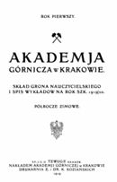 Akademja Górnicza w Krakowie. Rok pierwszy