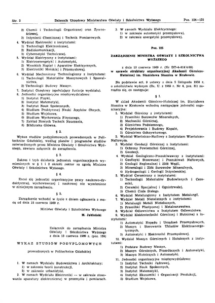 Plik:Zarzadzenie Ministra Oswiaty i Szkolnictwa Wyzszego z dnia 13 czerwca 1969 r. Nr A-15, poz. 125, s. 2-3.pdf