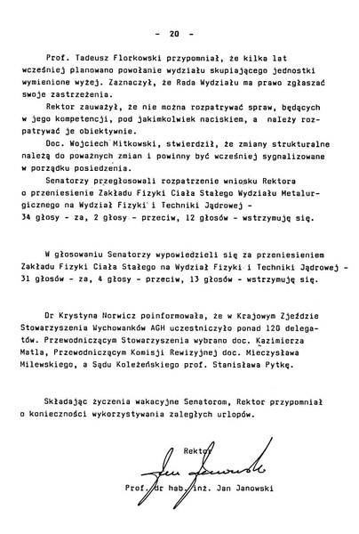 Plik:Protokół z posiedzenia Senatu AGH w dniu 25 czerwca 1991.pdf