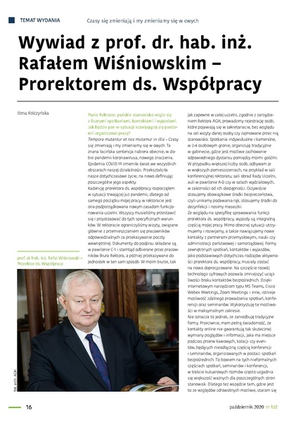 Plik:Wywiad z prof. Rafalem Wisniowskim - Prorektorem ds. Wspolpracy.pdf