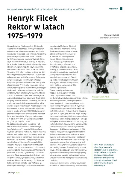 Plik:17 Poczet rektorow - Henryk Filcek Rektor w latach 1975–1979.pdf