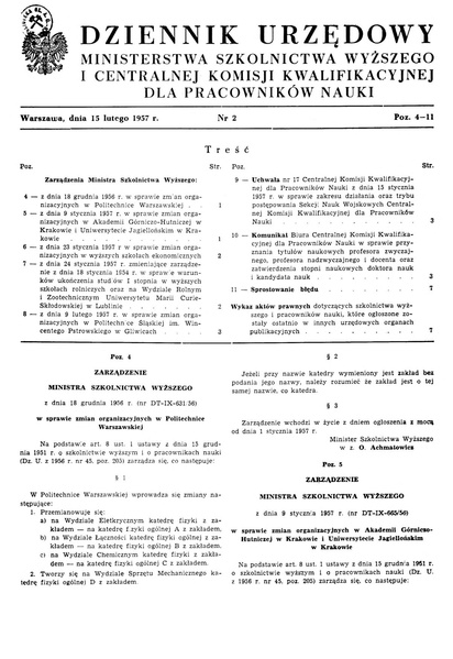 Plik:Zarządzenie Ministra Oświaty i Szkolnictwa Wyższego z dnia 9 stycznia 1957 r.pdf