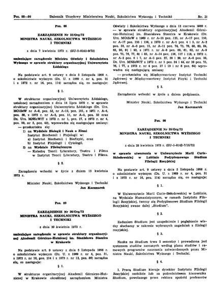 Plik:Zarzadzenie Ministra Nauki, Szkolnictwa Wyzszego i Techniki z dnia 20 kwietnia 1973 r.pdf