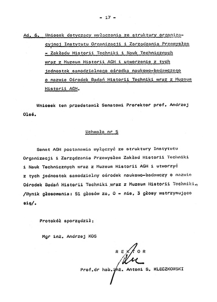 Plik:Protokol z posiedzenia Senatu AGH w Krakowie w dniu 26 kwietnia 1983 r.pdf