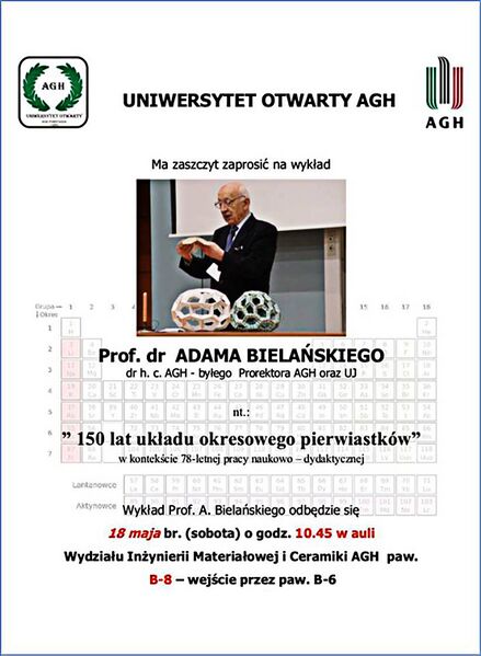 Plik:Plakat UO AGH wyklad prof Adama Bielanskiego.jpg