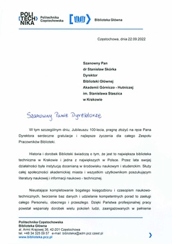 Listy gratulacyjne - Politechnika Czestochowska.pdf