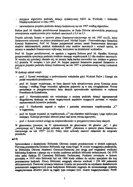 Plik:Protokół z posiedzenia Senatu AGH w dniu 26 lutego 1997 roku. Sprawozdanie z działalności BG AGH.pdf