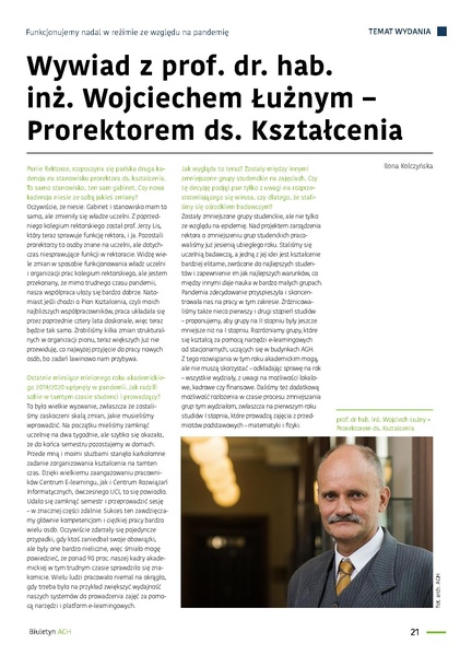 Plik:Wywiad z prof. Wojciechem Luznym - Prorektorem ds. Ksztalcenia.pdf