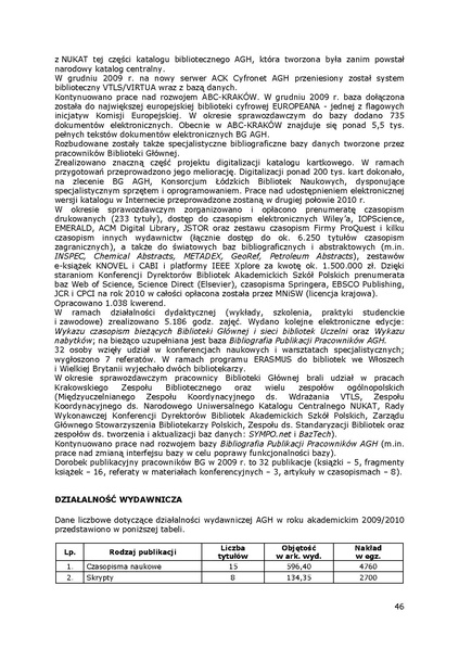 Plik:Sprawozdanie Wladz Uczelni 2009-2010. Biblioteka Glowna.pdf