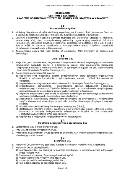 Plik:Regulamin Centrum E-Learningu Akademii Górniczo-Hutniczej im. Stanisława Staszica w Krakowie.pdf