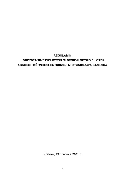 Plik:Zarządzenie nr 15 2001 Rektora Akademii Górniczo-Hutniczej im. St. Staszica w Krakowie z dnia 29 czerwca 2001 r.pdf