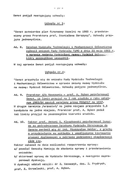 Plik:Protokol z posiedzenia Senatu AGH w dniu 6 pazdziernika 1983 r.pdf