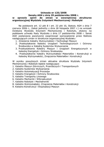 Plik:Uchwała nr 125 Senatu AGH z dnia 29 października 2008 r.pdf