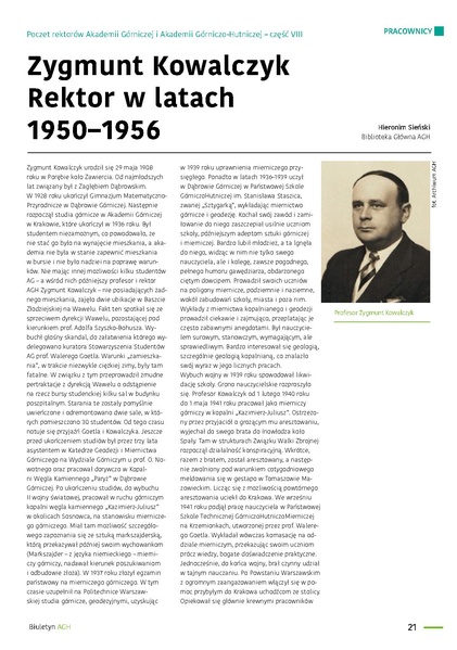 Plik:10 Poczet rektorow - Zygmunt Kowalczyk Rektor w latach 1950–1956.pdf